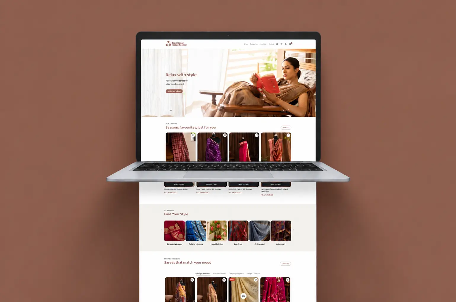 Traditional Indian Fashion Laptop Mockup